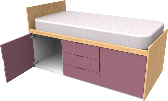 oak cabin bed with storage