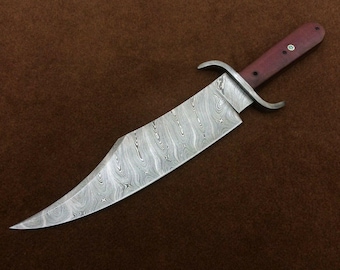 Handmade Damascus Steel Bowie Knife, Jim Bowie Museum Replica