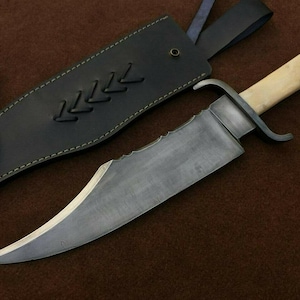 Antiqued Juan Padillo Bowie knife , Custom Handmade Spring Steel Historical Bowie, Jim Bowie , Museum Replica, Premium Gift , Birthday Gift