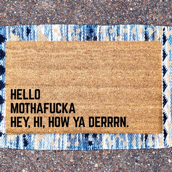 Lil Wayne door mat - Hello mothafucka door mat, funny doormat, welcome mat