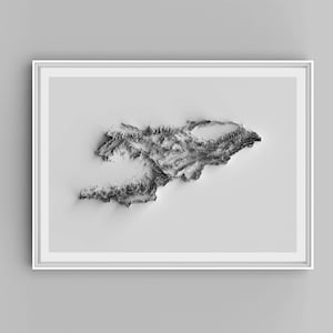 Kyrgyzstan Relief Map Print