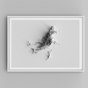 Borneo Reliëf Kaart Afdrukken