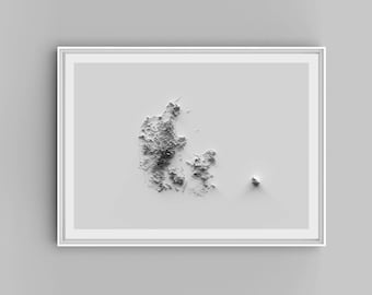 Denmark Relief Map Print