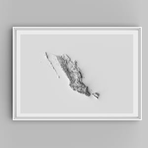 Carte en relief du Mexique Imprimer