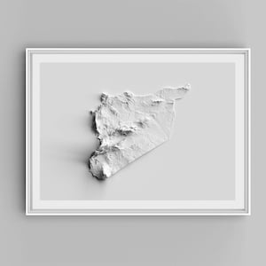 Carte en relief de la Syrie Imprimer