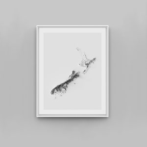 Neuseeland Relief Karte Druck