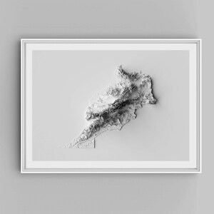 Carte en relief du Maroc Imprimer