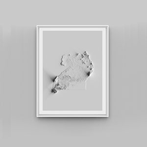 Uganda Relief Map Print