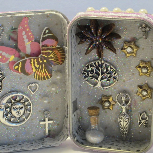 Altered Altoid Tin Diorama Mixed Media Handmade Art Unique Gift Miniature Tiny Box Spirits of Love #69