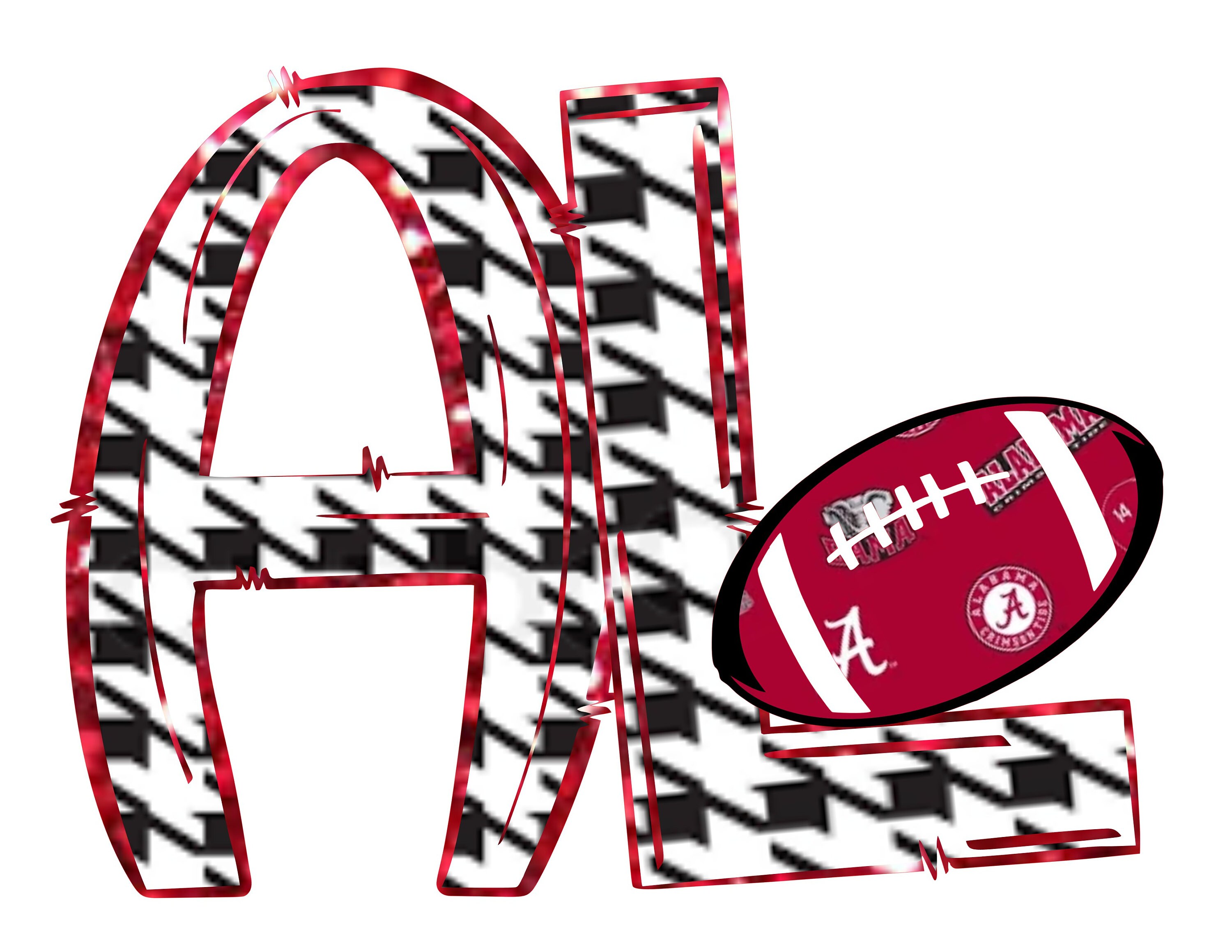 Alabama Football AL Houndstooth check sublimation Etsy