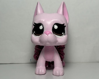 Littlest Pet Shop OOAK Custom Great Dane Dog Pink Ballerina Dance