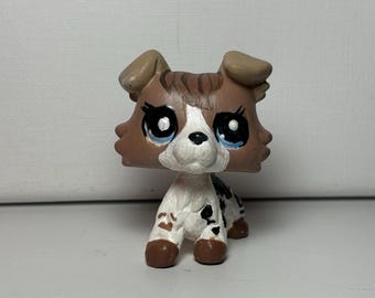 Littlest Pet Shop Collie Dog Beagle 2207 OOAK Custom Brown White
