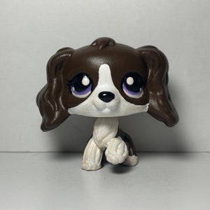 Littlest Pet Shop Puzzle Collie Dog Cocker Spaniel OOAK Custom Brown White