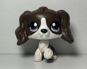 Littlest Pet Shop Puzzle Collie Dog Cocker Spaniel OOAK Custom Brown White
