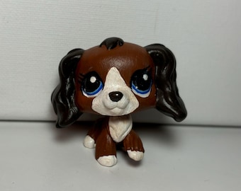 Littlest Pet Shop Beagle 1104 Chien Cocker Spaniel OOAK Personnalisé Marron Blanc