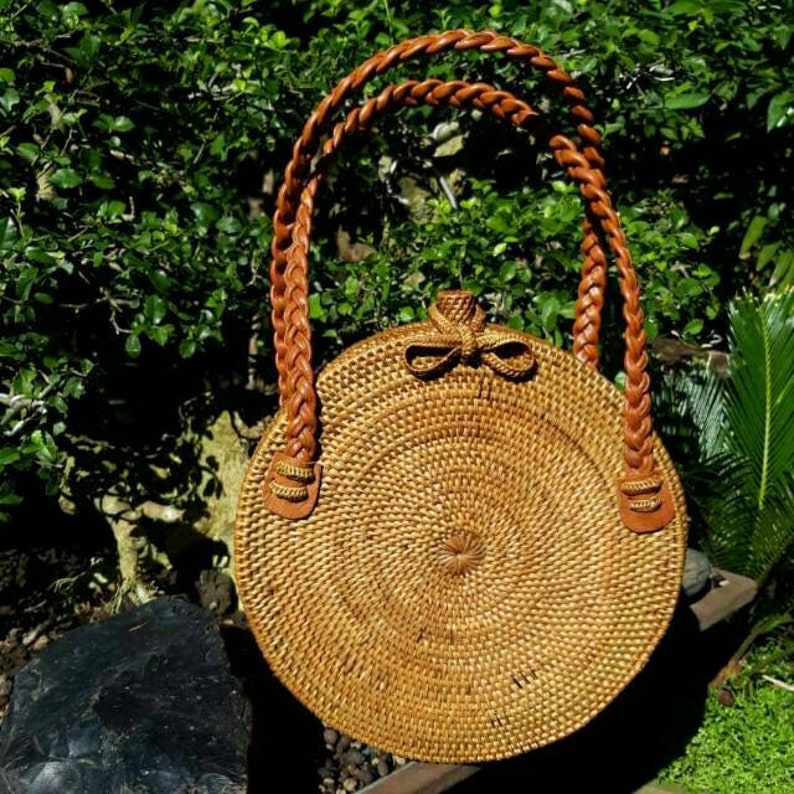 vegan rattan bag
