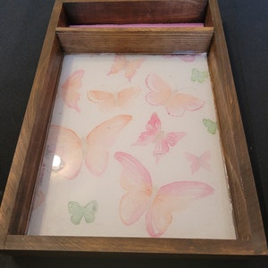 Pink butterfly dice tray
