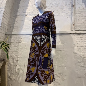 Vintage 1970s Folk Kaisu Heikkilä Finland Novelty Trees Psych Cottn Dress