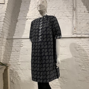 Rare vintage 1960s Marimekko Finland Floral Cotton Smock Style Dress