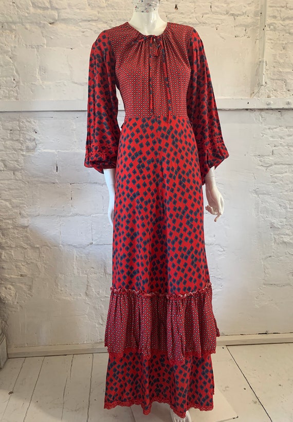 Vintage 1970s maxi prairie hippie dress vampires w