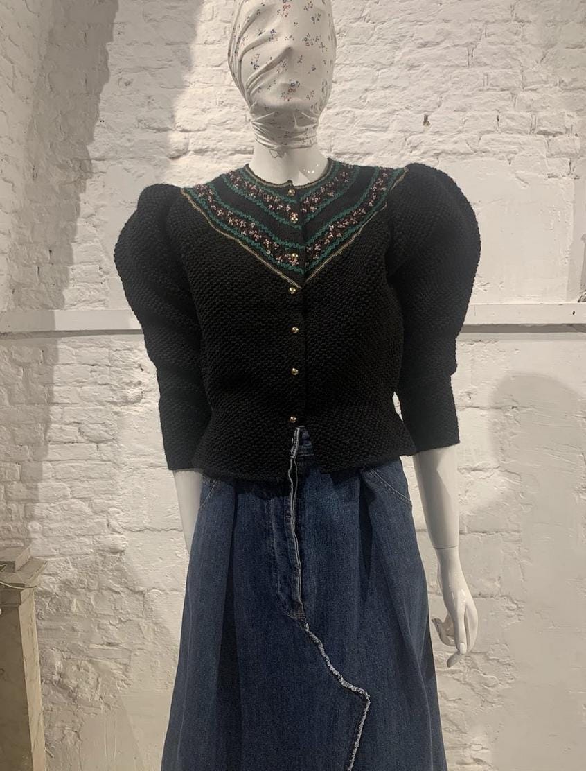 Leg of Mutton Sleeve Cardigan - Etsy