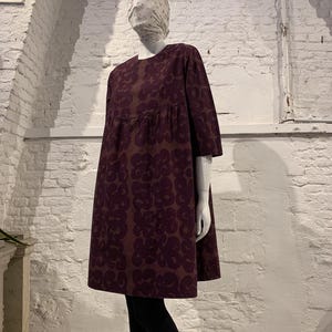 Rare Vintage 1960s Marimekko Finland Lupiini / Tarha Print Abstract Cotton Smock Dress