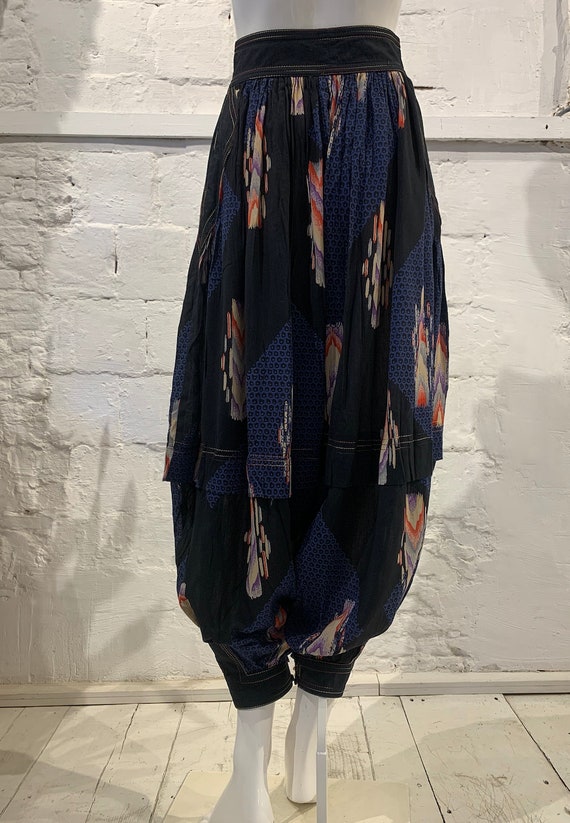 Haut Vintage Chacok En Coton - Manches Bouffantes, Taille S, Imprimé Floral Vert