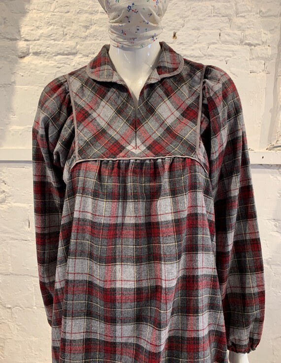 Vintage beagle collar 1970's/80s plaid prairie smo