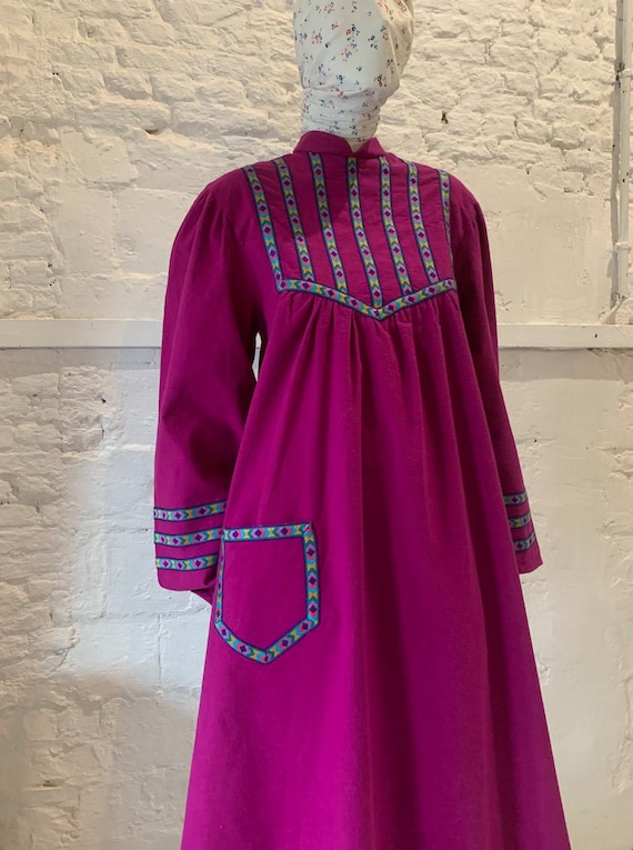 Vintage 1970s/80s cotton prairie smock dress, ball