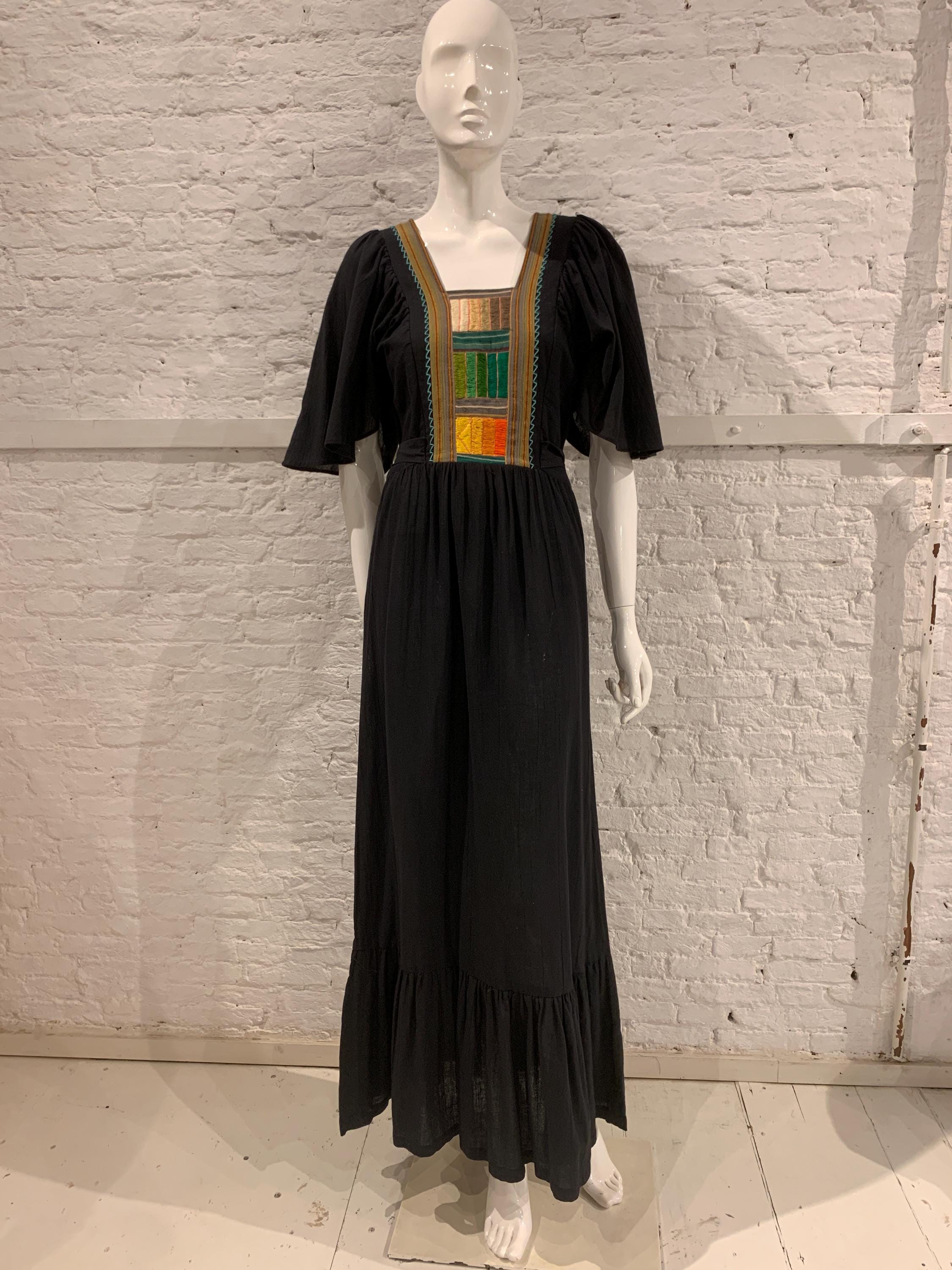 Black Angel Sleeve Vintage Dress - Etsy
