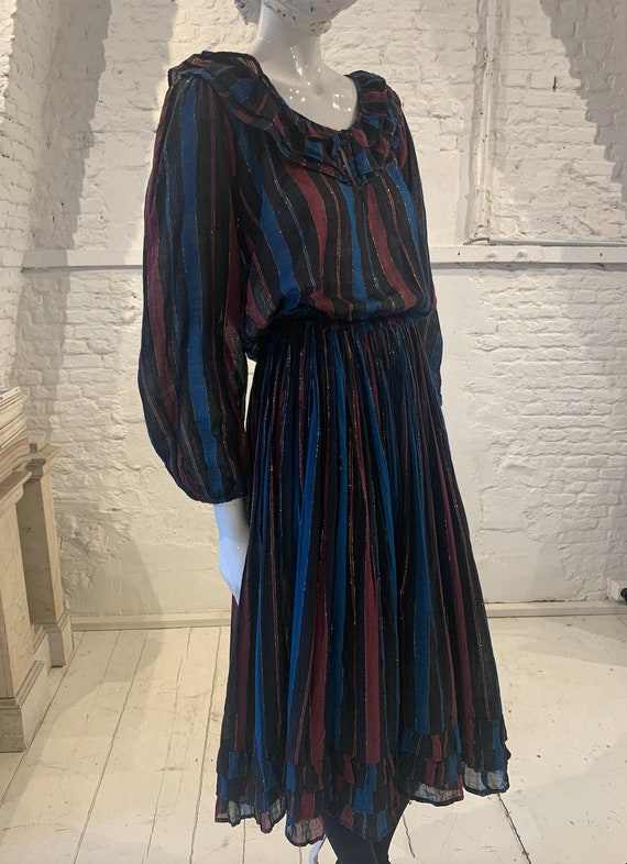 Vintage 1970s Adini Indian cotton gauze metallic t