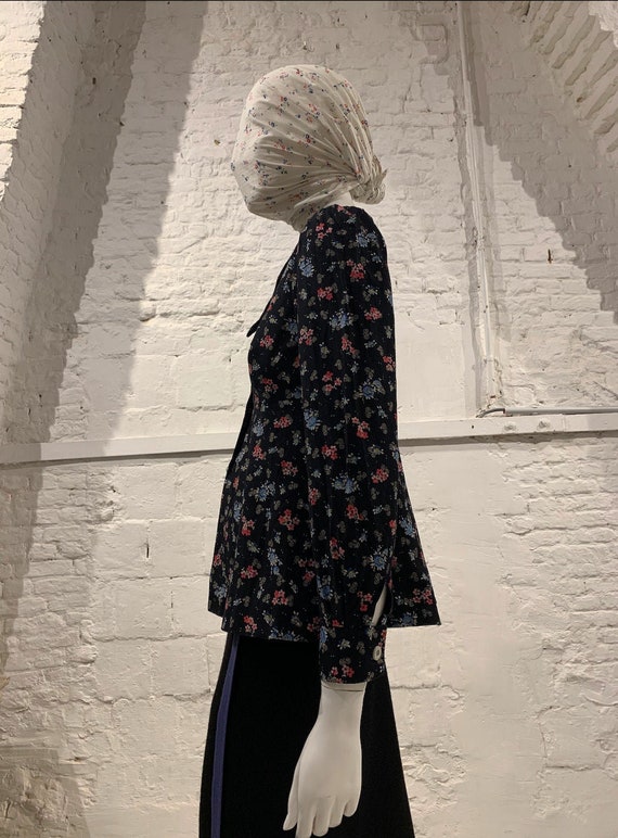 Vintage 1970s prairie cotton floral blouse,puffed