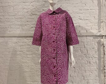 Sällsynt vintage 1960-tal Marimekko Suomi Finland Cotton Blommigt tryck kappa klänning