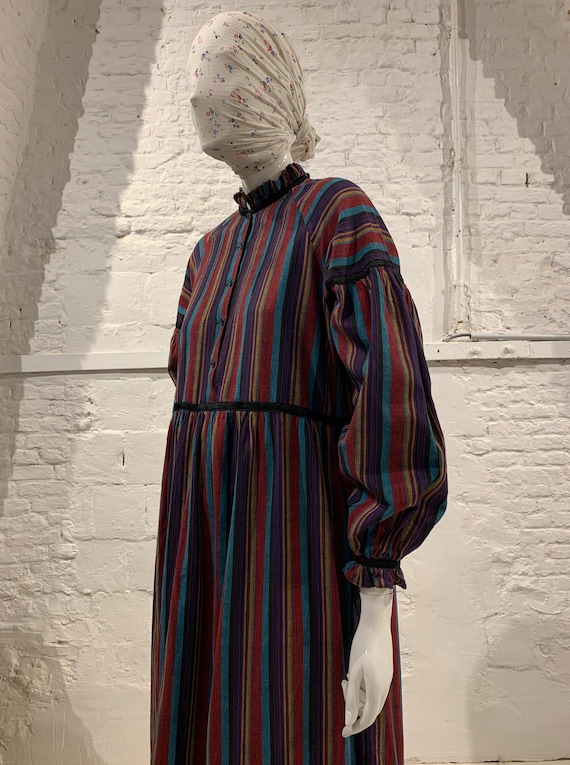Vintage 1970s cotton striped smock dress India pra