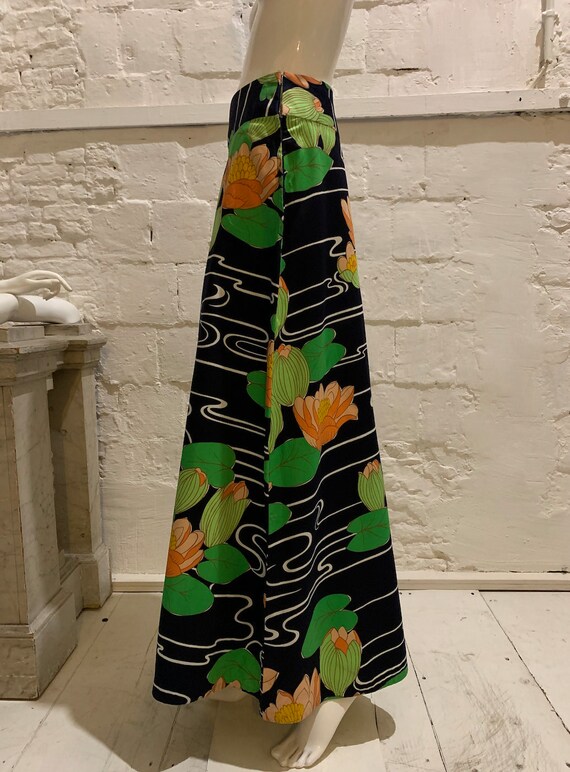 Vintage 1970s floral cotton maxi skirt ...prairie.