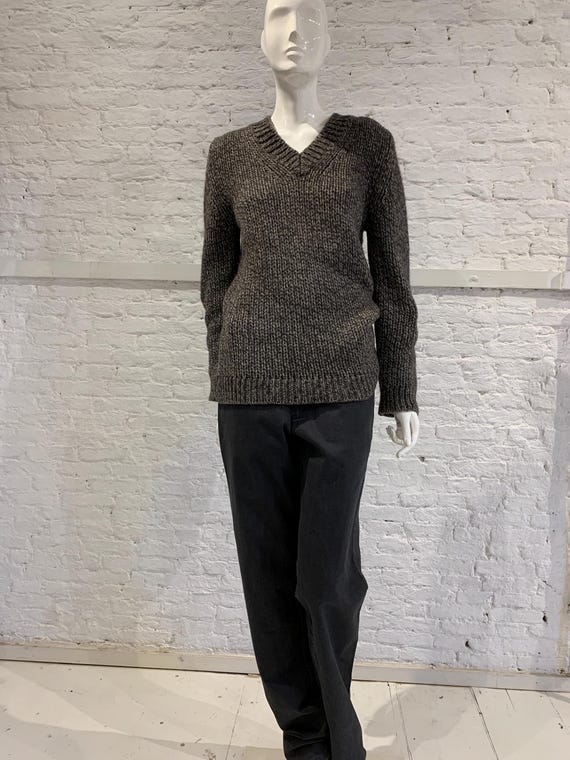 Maison Margiela, Rare Vintage Maison Martin Margiela 90s Miss Deanna V-neck Heavy Knit Sweater. Antwerp 6