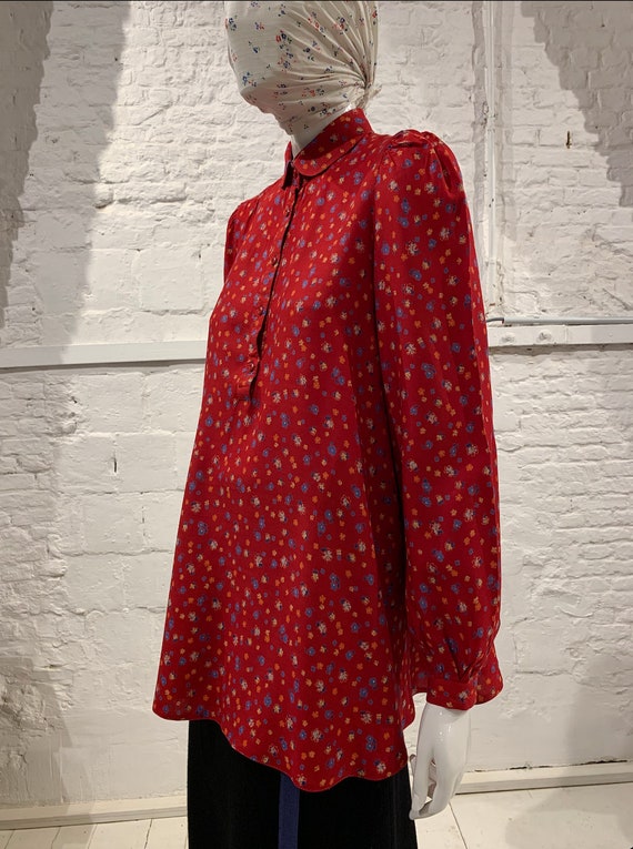 Vintage 1970s/80s floral prairie peter pan collar,