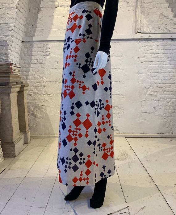 Vintage 1970s cotton prairie maxi skirt