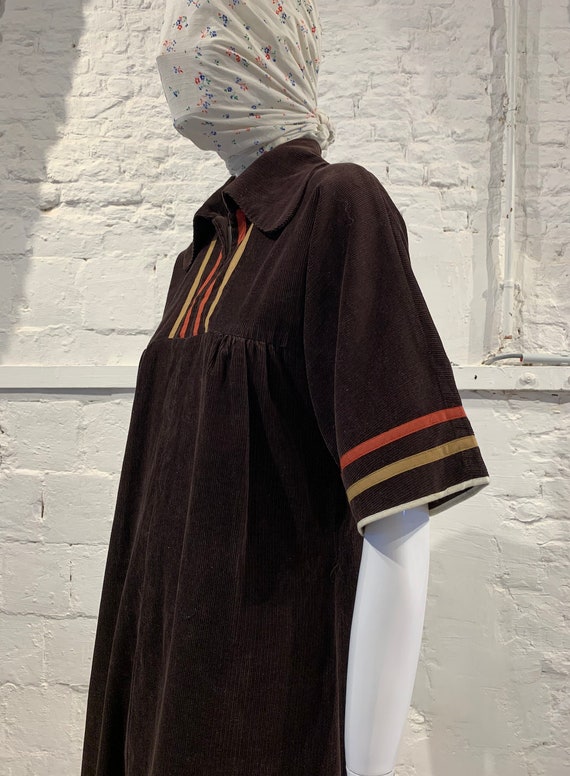 Vintage 1970s prairie corduroy smock dress beagle