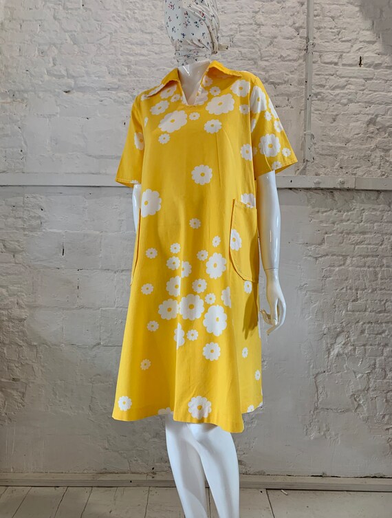 Vintage 1970s smock dress, floral sundress- prairi