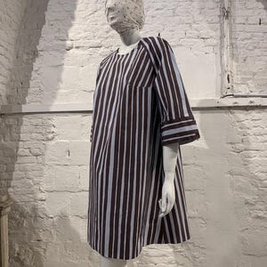 Rare Vintage 1950s/60s Marimekko Suomi Finland Cotton Striped Smock Dress Folk