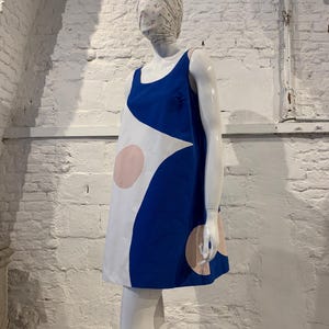 Rare Vintage 1960s Marimekko Suomi Finland Cotton Kruuna Abstract Print A-line Dress