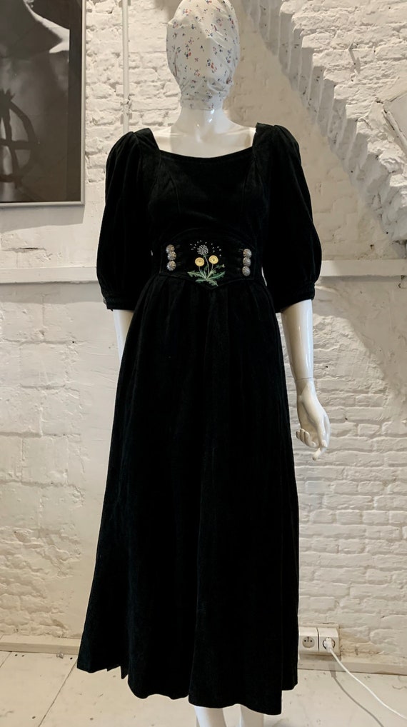 Vintage Austrian Suede Midi Dress Victorian Prairi