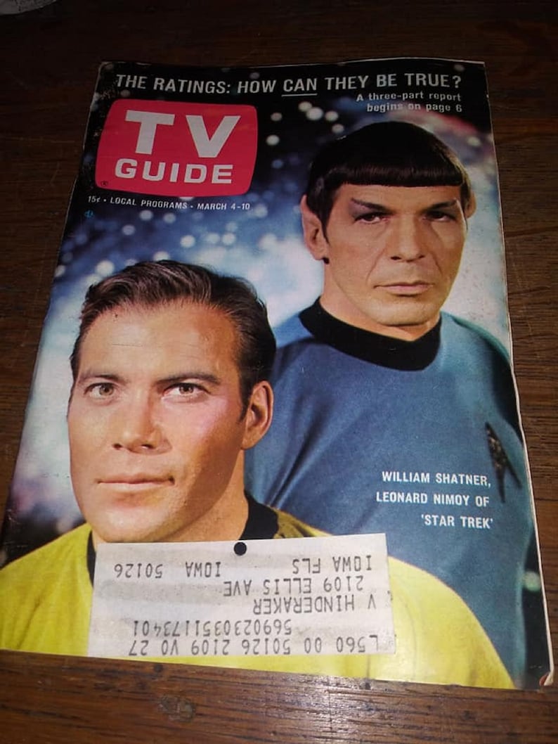 Vintage 1967 TV Guide featuring Star Trek stars on cover image 1