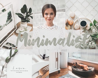 Minimalistische Set von 4 Mobile und Desktop-Presets für Lightroom, Photoshop und Kamera Raw, Netural tan Beige Lichtfilter für Instagram Blogger