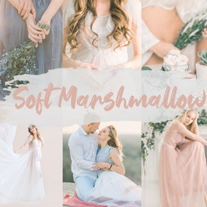 5 Mobile and Desktop presets for Lightroom, Photoshop and Camera Raw, Soft Marshmallow warm light filter for Instagram, Fine Art, peachy