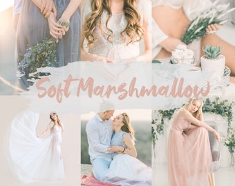 5 Mobile und Desktop-Presets für Lightroom, Photoshop und Kamera roh, weiche Marshmallow warmes Licht Filter für Instagram, Fine Art, Pfirsich