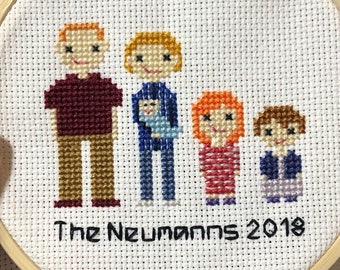 Custom family cross stitch