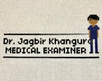 Custom cross stitch name plate
