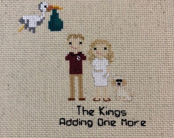 Custom Pregnancy Announcement Cross Stitch